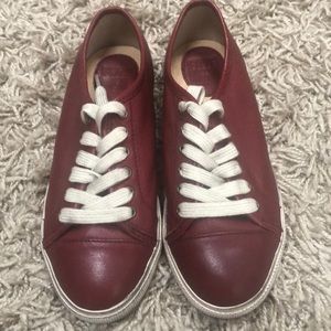 Frye Youth Red Leather Sneakers- Chambers Low